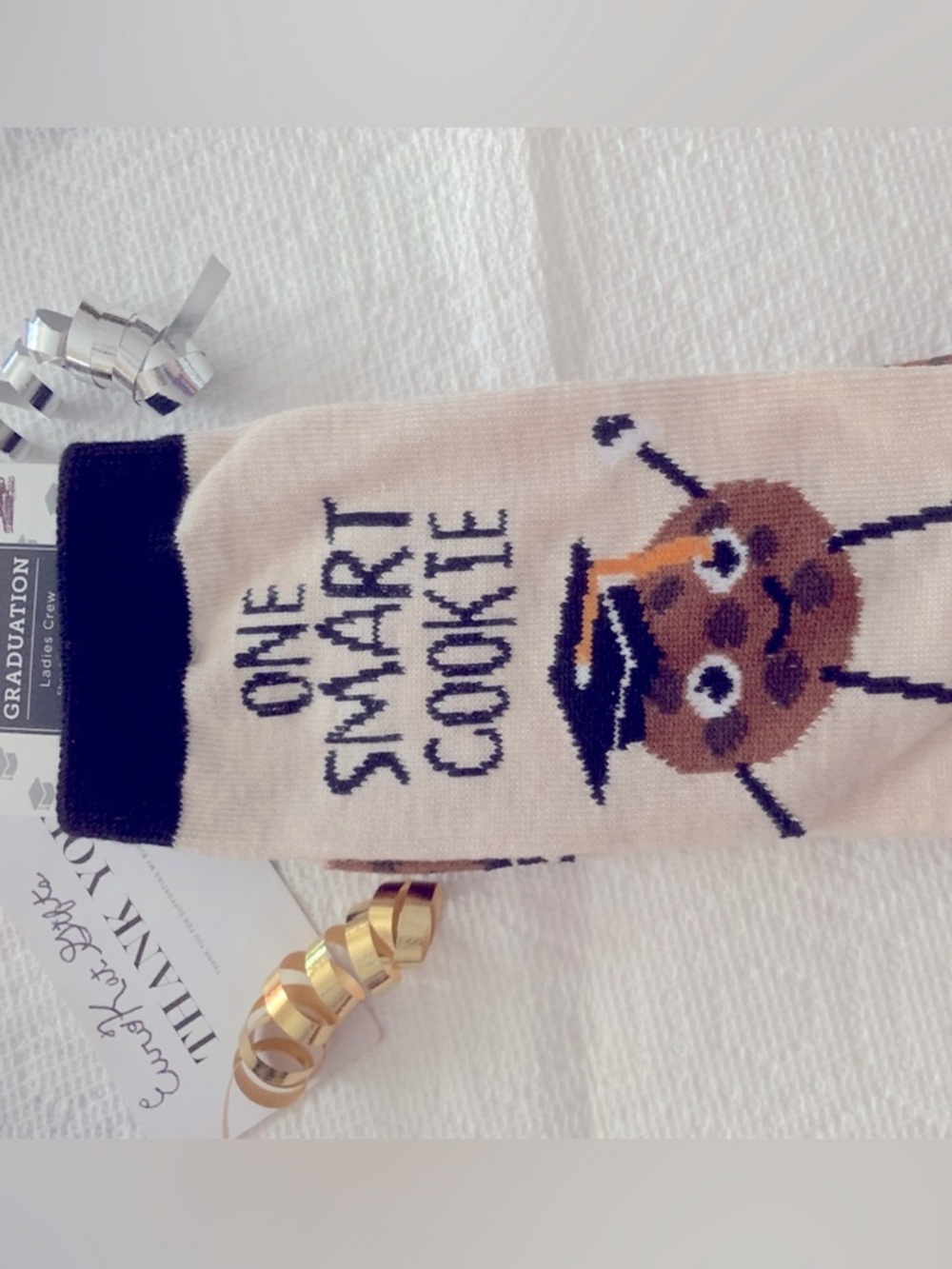 Socks Crew Funny, Unisex, NEW Gift for Graduate student honor “Smart Cookie” - Picture 4 of 7